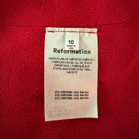 Reformation Azella two piece set. Size 10. Cherry red. - Picture 12 of 14